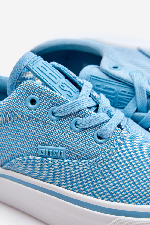 Materiálové tenisky na veľkej hviezde LL274146 Svetlo modrá platforma