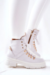 Kožené zateplené boty Bílé Brescia