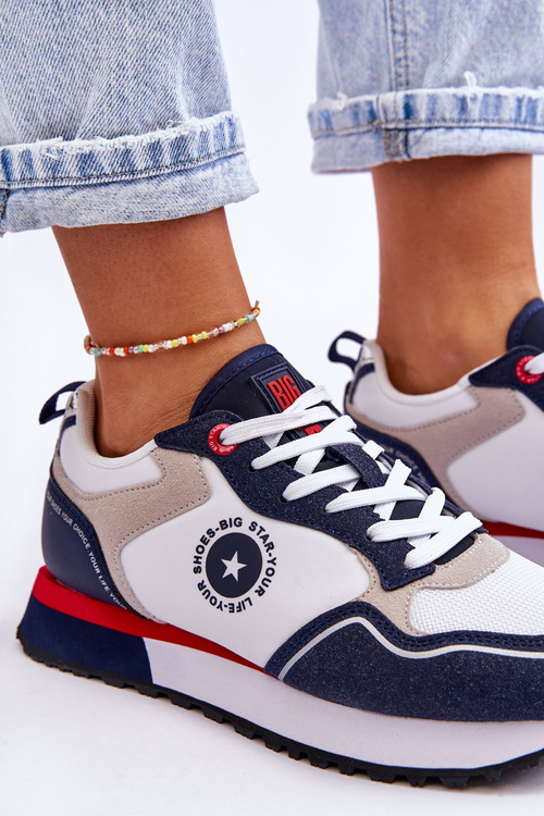 Dámsky tenisový pamäťový penový systém Big Star LL274538 Biela a námornícka modrá