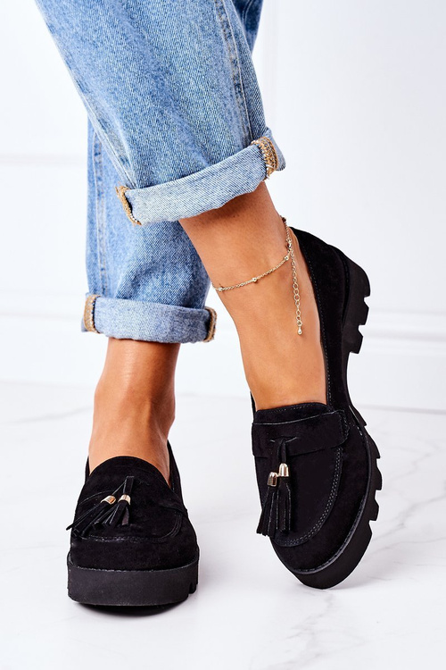 Semišové Mokasiny Lewski Shoes 3053 Černé