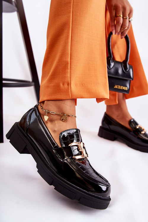 Módne laaferské kožené topánky čierna pôvabnosť