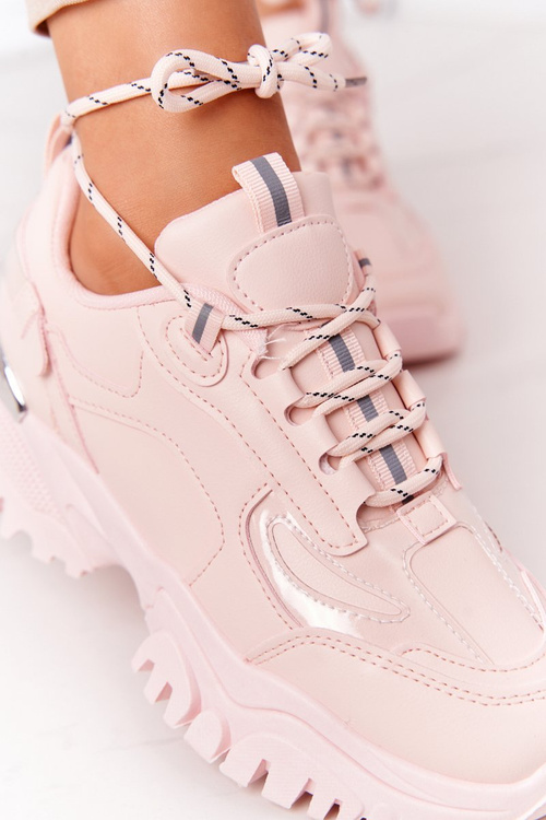 Dámské Sneakersy Na Masivní Podrážce Růžové Influencer