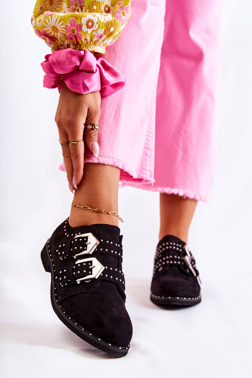 Dámské Polobotky Se Sponami Lu Boo Černé