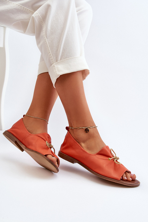 Zazoo 2660 Kožené Baletky Dámske Oranžové