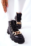 Dámske teplé topánky s čiernou labri reťazou