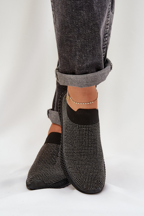 Dámske Slip-On Športové Topánky So Zdobením D&A TW121 Čierne