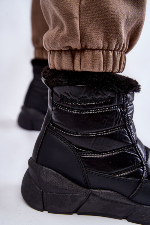 Dámske snehové topánky na zipsovej čiernej senii