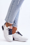 Merida White a Navy Blue-Navy Blue-Navy Blue Sports Shoe Shoes na platforme