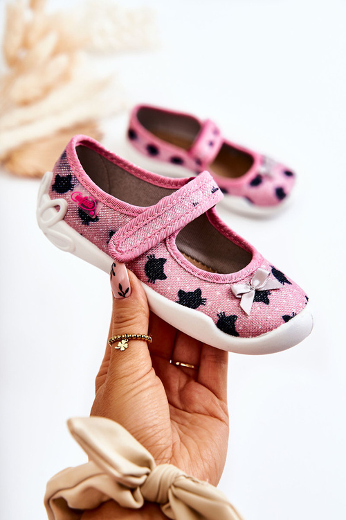 Dětské pantofle Balerína Befado S Mašlí 114X480 Růžová