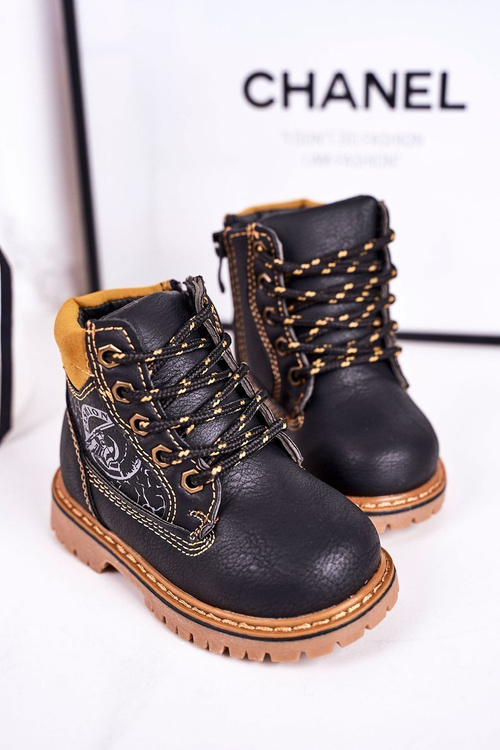 Dětské Zateplené Boty S Gumovou Podrážkou černé Bobby