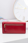 Large Women's Red Trendy Wallet Gold Zipper