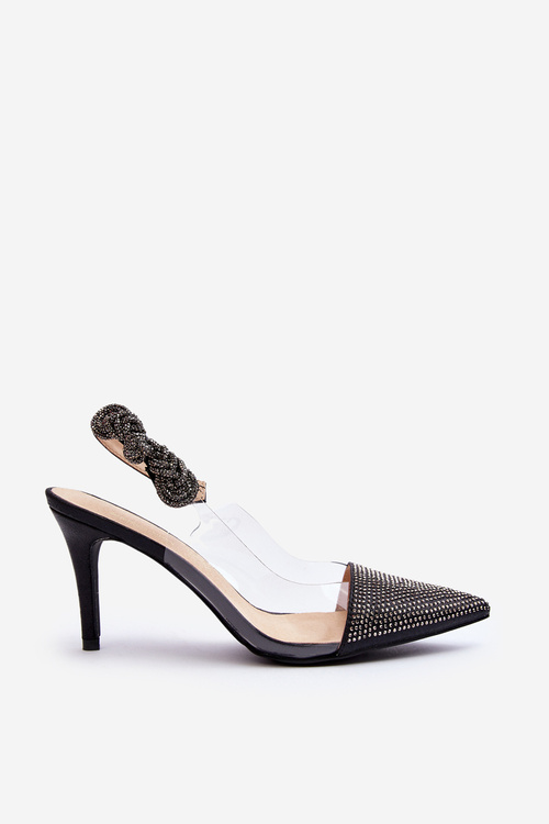 Lodičky s ozdobením D&A MR1966-11 Černé