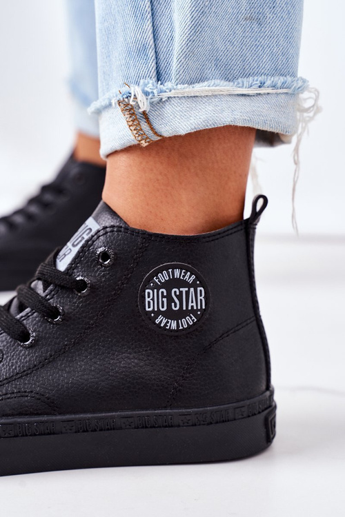 Dámské Kožené Vysoké Tenisky Big Star GG274015 Černé