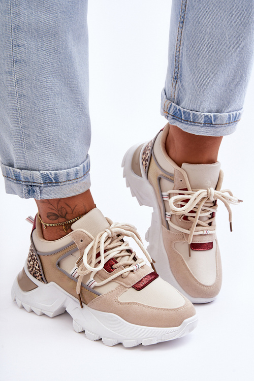 Sportovní Boty S Masivní Podešví Bežová Corena