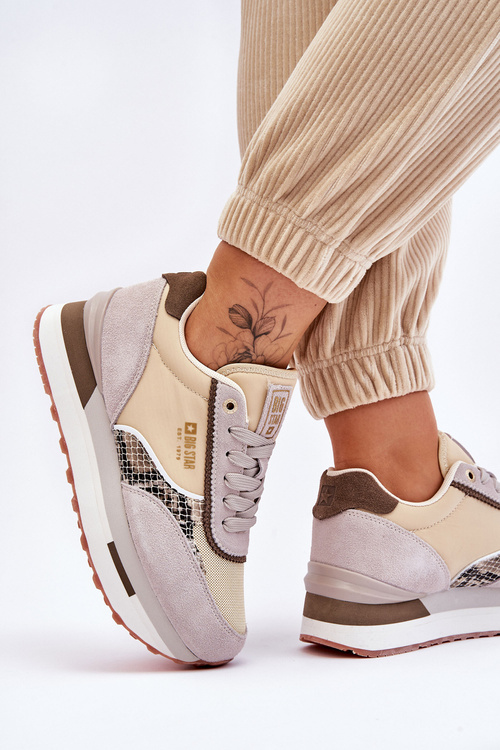 Módní tenisky Memory Foam System Big Star LL274364 Béžové