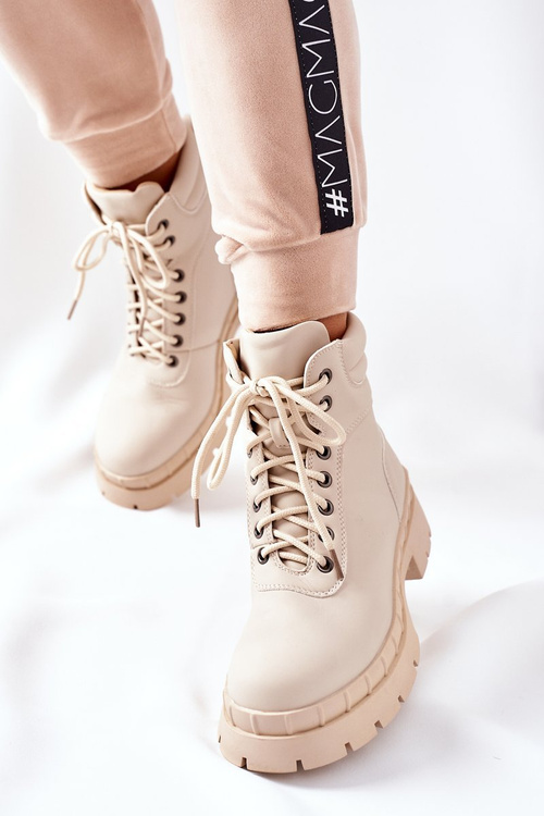 Dámské Kotníkové Boty Béžové Mustgrow
