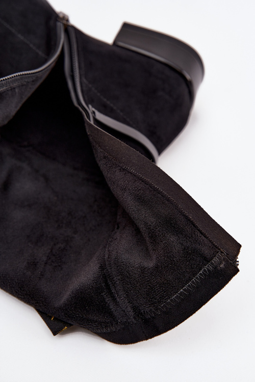 Kožené dámske topánky na opätku D&A CR52-679 Čierne