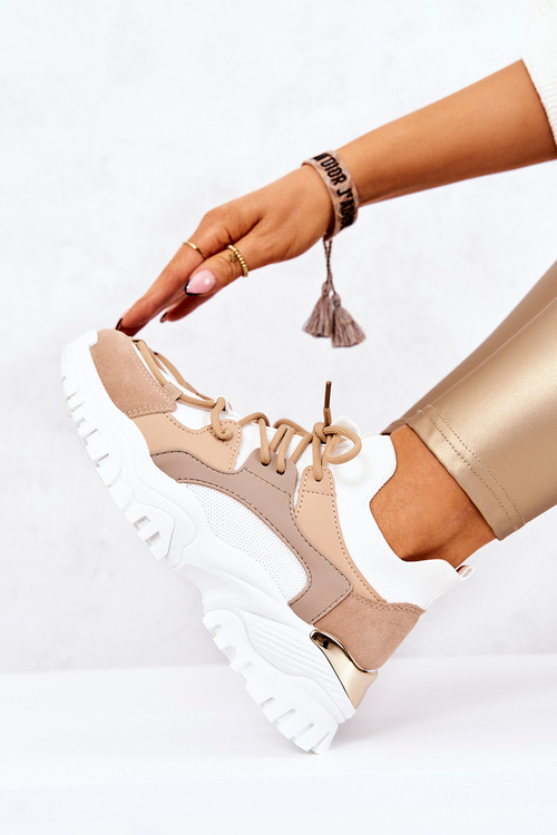 Sportovní obuv Tenisky Ponožky Béžová a bílá Colleen