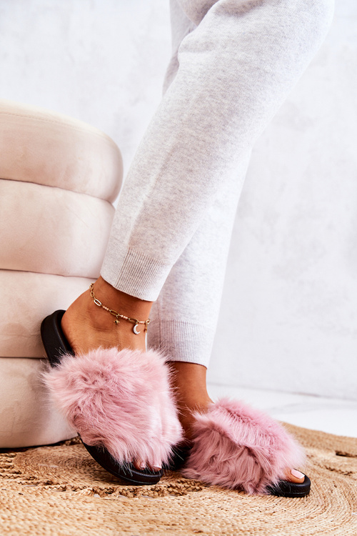 Pantofle s kožíškem Gumove Růžové Pollie