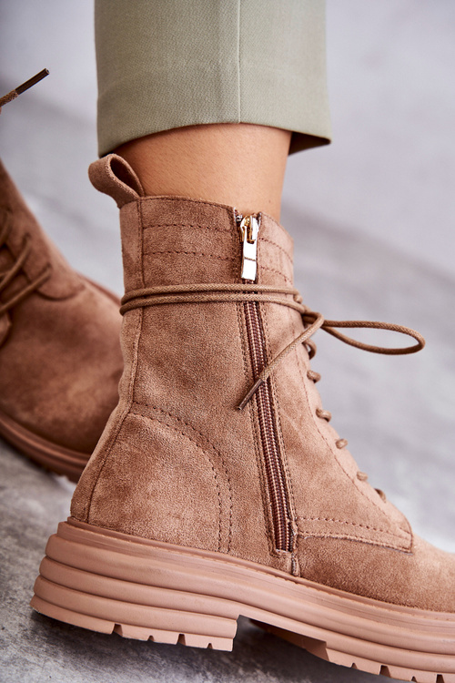 Dámské semišové boty se zavazováním Velbloud Afra