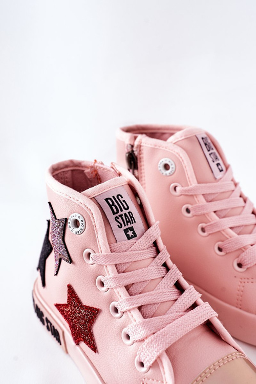 Dětské Tenisky Vysoké Se Zipem BIG STAR II374030 Růžové