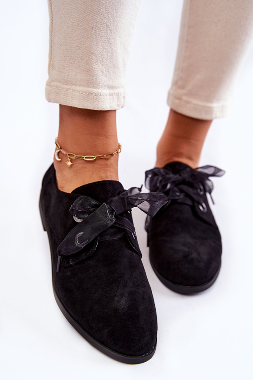 Dámske semišové zviazané topánky la.fi 210014b-ud čierne