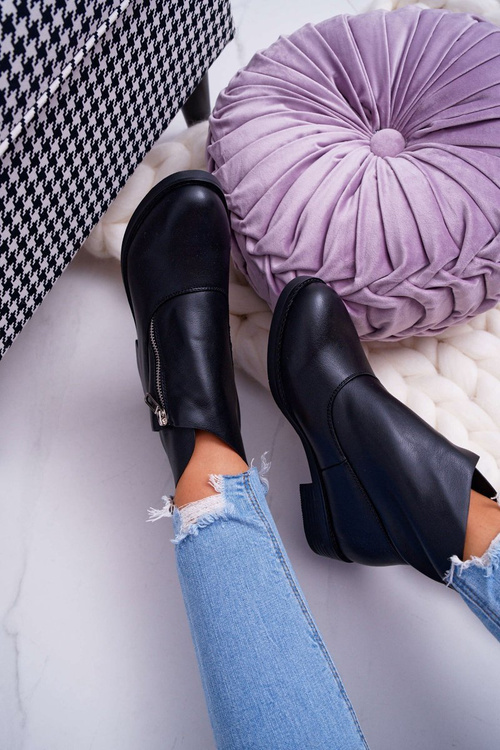 Dámske čierne topánky s čiernym vtákom