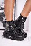 Dámské Kotníkové Boty Grunge Černé Hard Rock