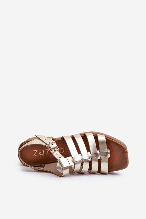 Zazoo 40410 Dámské kožené sandály Zlaté