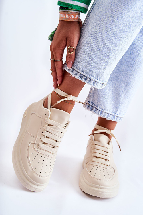 Klasické kožené športové topánky béžové Jennys