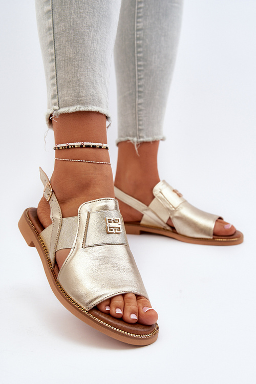 Zazoo 40385 Dámské Kožené Sandály Zlaté