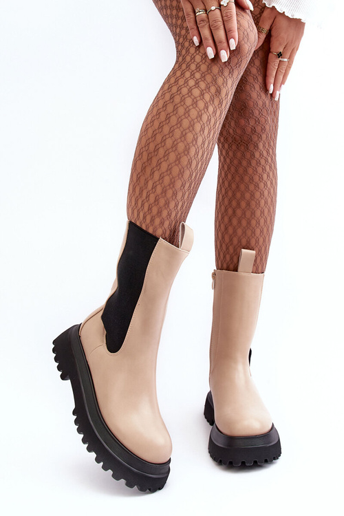 Ženské topánky, masívny béžový béžový béžový