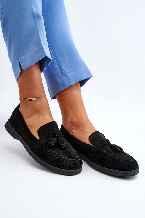 Dámské semišové mokasíny černé Dansitu