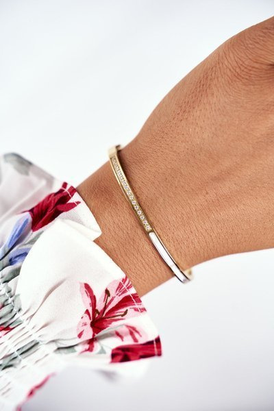 Dámský Náramek z nerezové oceli se Zirkony Zlato Guadiana