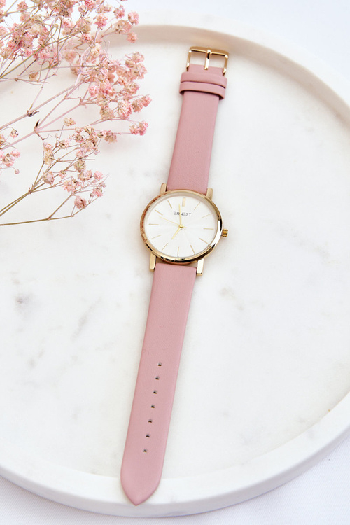 Dámské hodinky se zlatým pouzdrem Ernest Růžový Vega