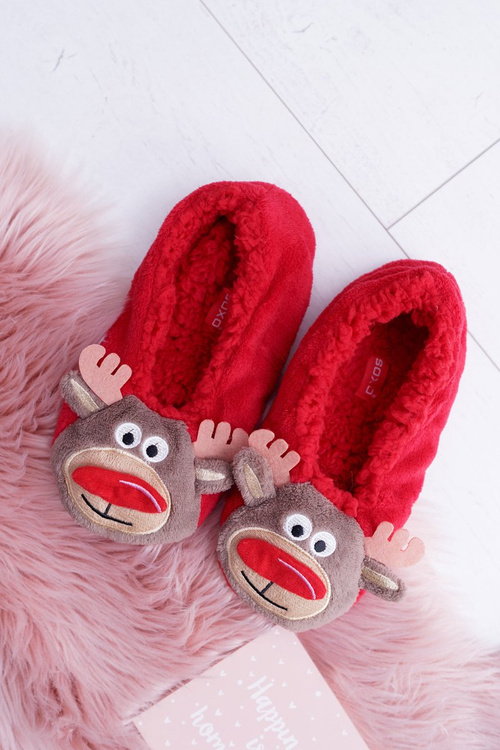 Domáce dámske balerín Soxo Vianoce Červený sob