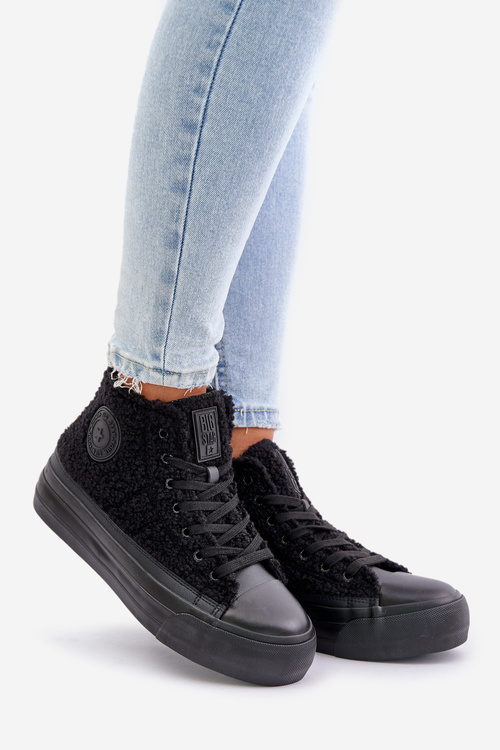 Zateplené dámske tenisky s ovečkou Big Star OO274A443 čierne