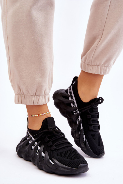 Dámske módne čierne ponožky tenisky daxo