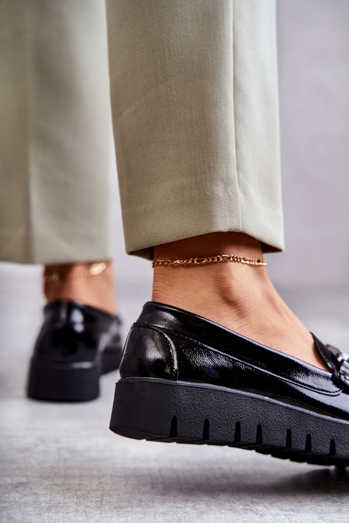 Lakované Mokasíny Na Platformě Černe Kjersti