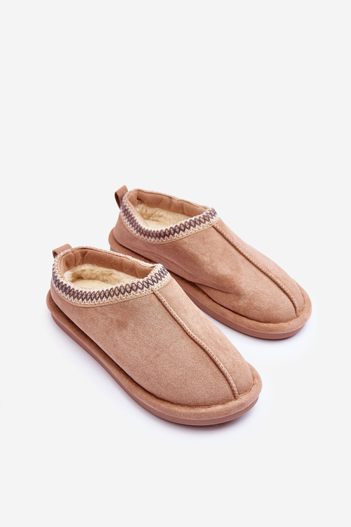 Dámské semišové Papuče s kožešinou Bežová Polinna