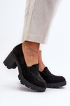 Dámské polobotky z ekologického semiše na podpatku a platformě černé Arablosa