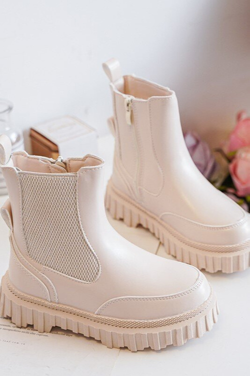 Detské topánky pre béžový izolovaný zips jolynn