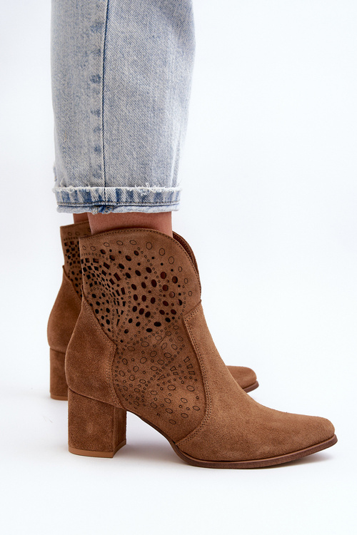 Zazoo 3166 Dámske Prezuvky S Perforáciou Na Päte Zamszové Kamel