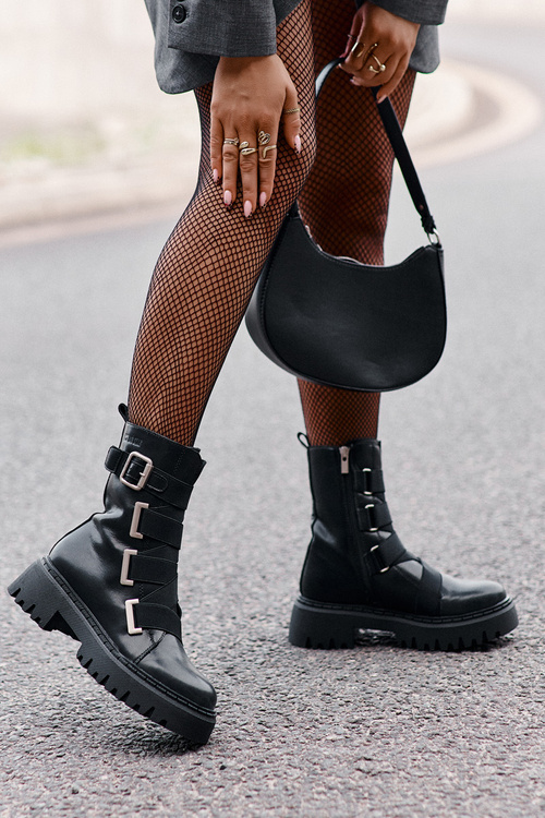 Kožené Dámske Čižmy S Podšívkou Big Star OO274A256 Čierne