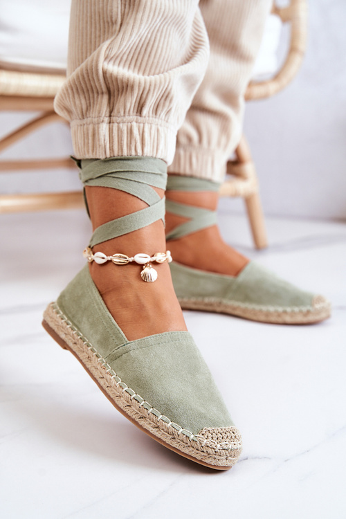 Viazaný semiš Espadrilles Green Ismanne
