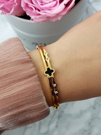 Dámský Náramek Ocel se čtyřmi zirkony Zlato Avior