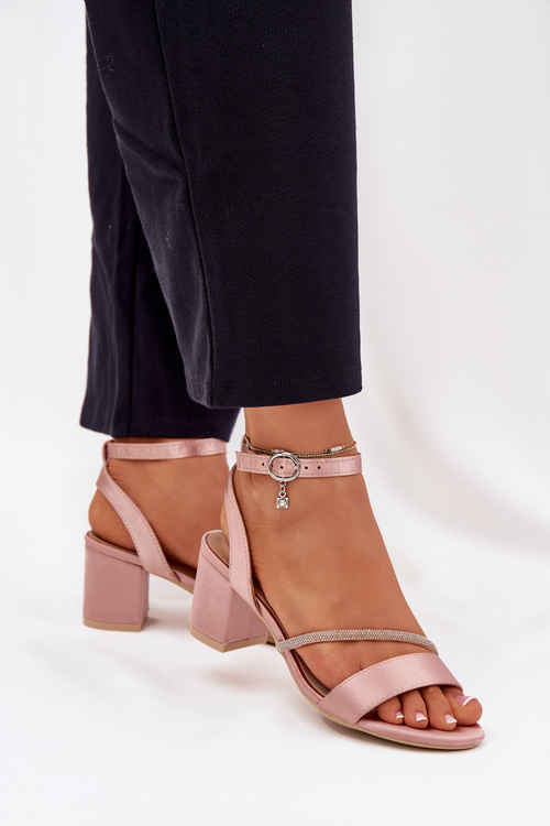 Dámske Sandále Na Opätku S Kryštálmi Vinceza 20268 Béžové