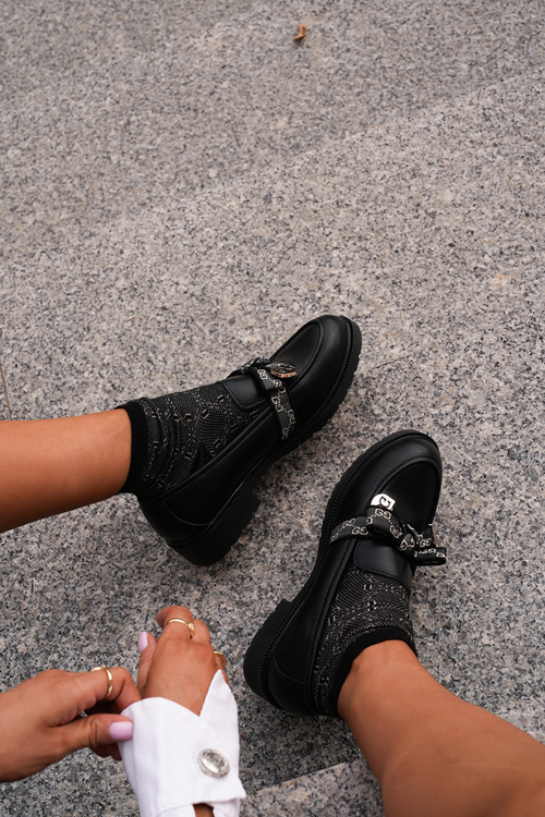 Dámské Mokasíny S Mašlí S.Barski HY42-331 Černé