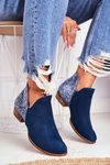 Dámska koža Maciejka Navy Blue Boots 04091-47