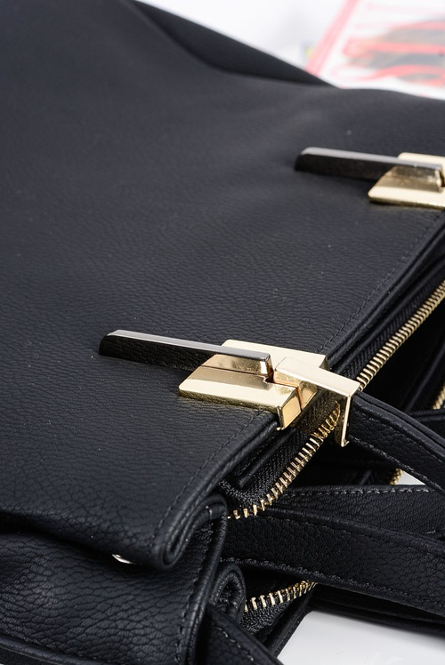 Veľká čierna dámska taška + vrecko + zrkadlo Poľsko